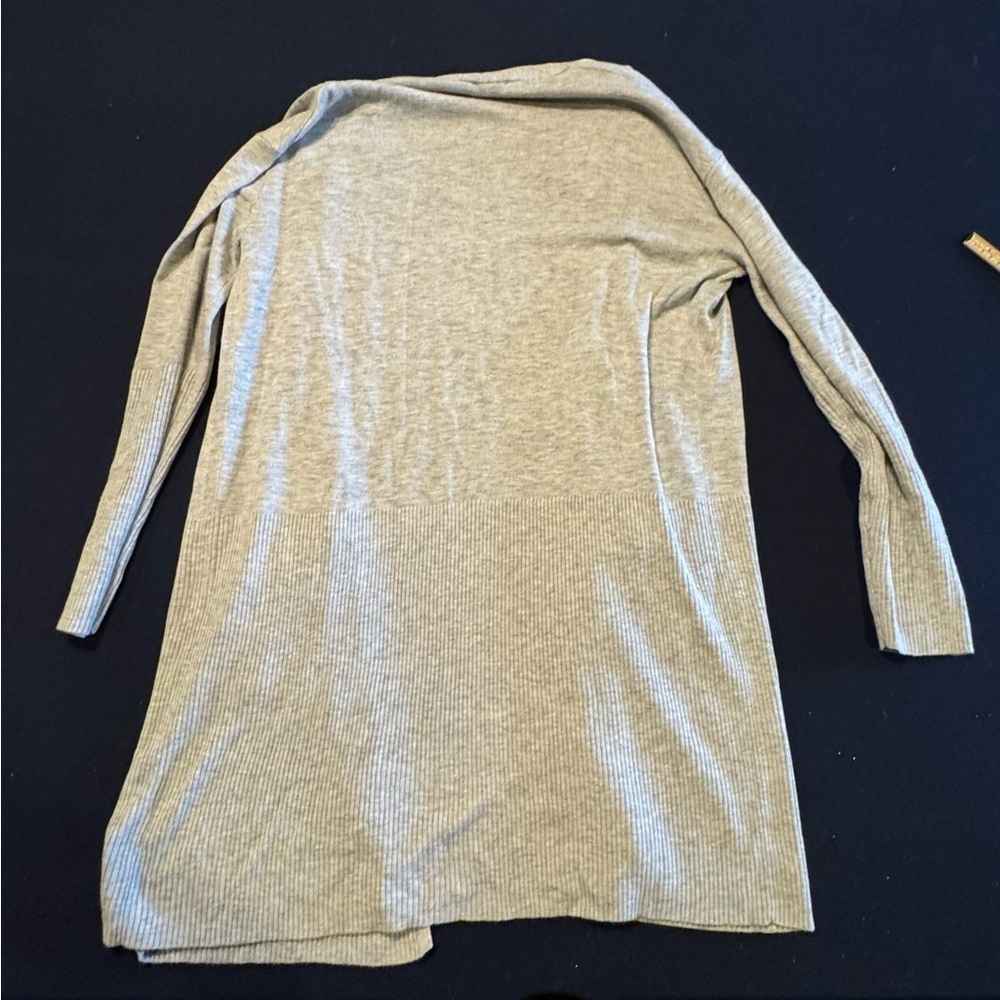 Light Gray Open Front Long 5% Cashmere Cardigan Sz S - Picture 15 of 15